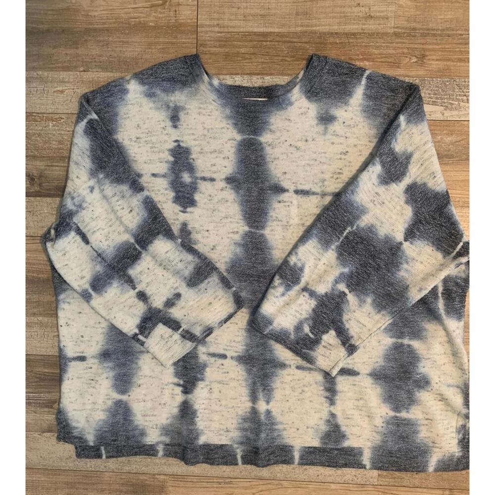 Pure Jill Cotton/Acrylic Long 3/4 sleeve boxy Loose fit Pullover Size L